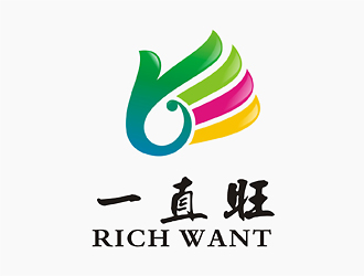 刘帅的一直旺  RICH WANT 农业开发有限公司logo设计