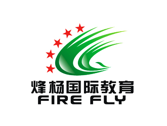 许明慧的中文：烽杨国际教育集团  英文：fire fly（萤火虫）logo设计
