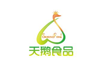何锦江的天鹅食品logo设计