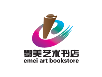 黄安悦的鄂美艺术书店标志设计logo设计