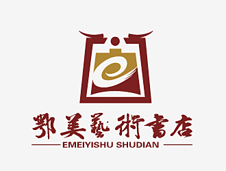 范振飞的鄂美艺术书店标志设计logo设计