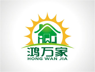 鸿万家LOGO设计 - LOGO123
