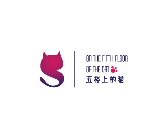 文大为的五楼上的猫logo设计