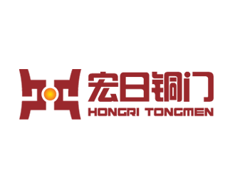 黄安悦的宏日铜门logo设计
