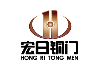 何锦江的宏日铜门logo设计
