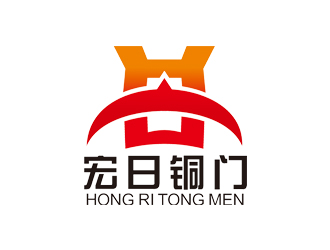 赵波的宏日铜门logo设计