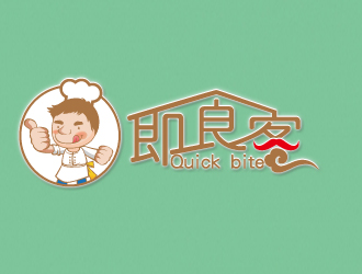 何锦江的Quick bite 即食客logo设计