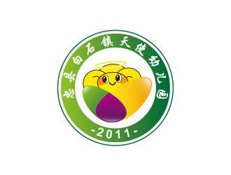 黄安悦的忠县白石镇天使幼儿园园徽logo设计