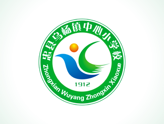 谭家强的忠县乌杨镇中心小学校校徽logo设计