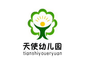 张发国的忠县白石镇天使幼儿园园徽logo设计