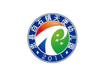 何锦江的忠县白石镇天使幼儿园园徽logo设计