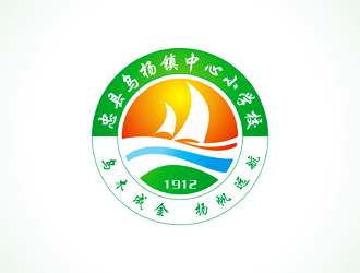 谭家强的忠县乌杨镇中心小学校校徽logo设计