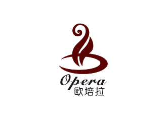 陈波的欧培拉西点咖啡奶茶店logo设计