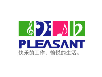 龚慧的pleasant 吉它 小提琴 乐器 英文字体logo设计logo设计