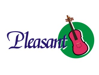 张军代的pleasant 吉它 小提琴 乐器 英文字体logo设计logo设计