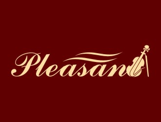 林培海的pleasant 吉它 小提琴 乐器 英文字体logo设计logo设计