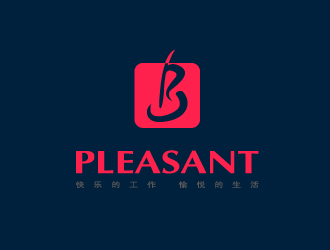 文大为的pleasant 吉它 小提琴 乐器 英文字体logo设计logo设计