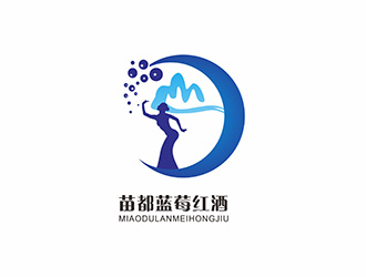 AR科技核心～雪狐设计的苗都蓝莓红酒logologo设计