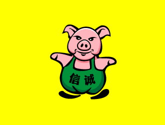 文大为的卡通猪logo设计