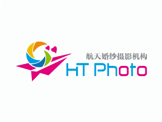 张晓明的航天婚纱摄影机构/HTphotologo设计