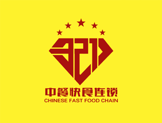 谭家强的321 中餐快食连锁logo设计