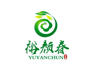 谭家强的裕颜春茶社茶馆logo设计
