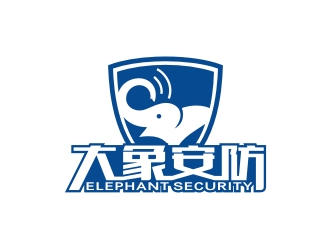 何嘉健的大象安防logo设计