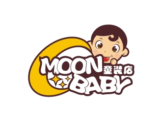 何嘉健的MOON BABY童装店logo设计