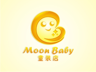 何嘉星的MOON BABY童装店logo设计