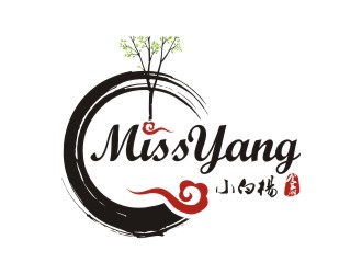 李泉辉的Restaurant Miss Yang 小白楊食府logo设计