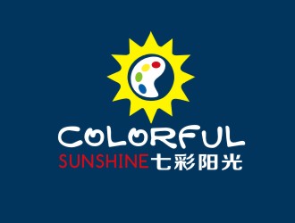 胡红志的七彩阳光少儿美术教育中心logo设计