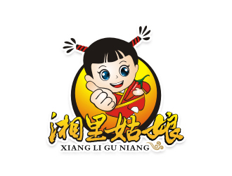 湘里姑娘人物卡通logo设计