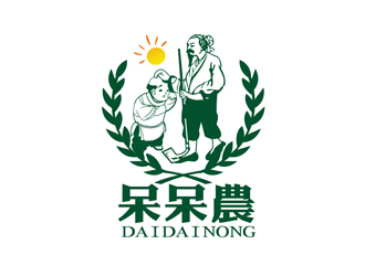 郑国麟的呆呆農 人物卡通LOGO设计logo设计