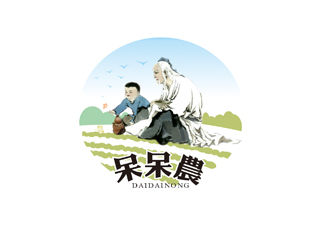 郑国麟的呆呆農 人物卡通LOGO设计logo设计