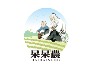 郑国麟的呆呆農 人物卡通LOGO设计logo设计