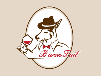 设计用的澳洲红酒进出口-袋鼠男爵logo设计