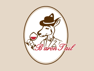 设计用的澳洲红酒进出口-袋鼠男爵logo设计