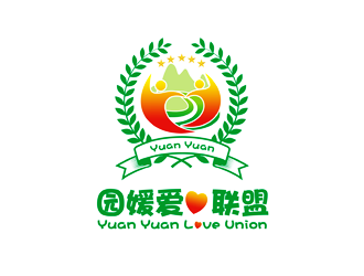 谭家强的园媛爱心联盟（心是一颗红心，不是文字）logo设计