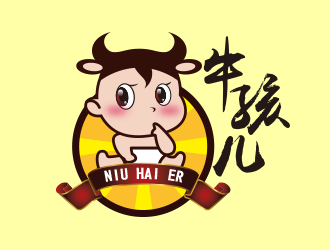 黄安悦的牛孩儿 卡通设计logo设计