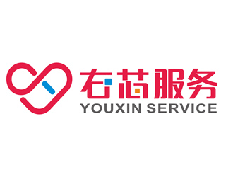 唐国强的右芯服务logo设计