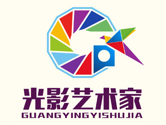 赵鹏 v的光影艺术家影视平台logo设计