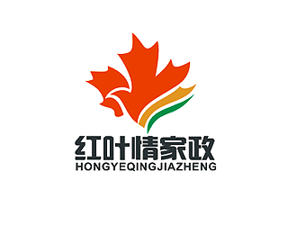 红叶情家政服务中心logo设计
