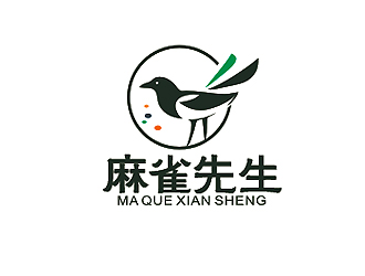 盛铭的麻雀先生logo设计