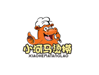 郭庆忠的小河马烫捞 动物卡通设计logo设计