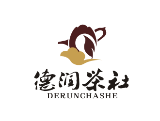 姜彦海的德润茶社茶馆logo设计