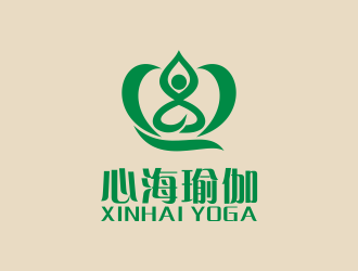 何嘉健的心海瑜伽馆logo设计
