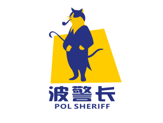 姜彦海的波警长安保防盗吉祥物logo设计