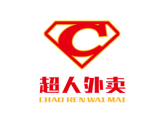 孙金泽的超人外卖餐饮logo设计