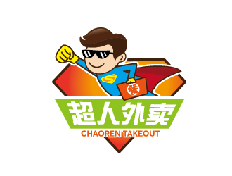 赵军的超人外卖餐饮logo设计