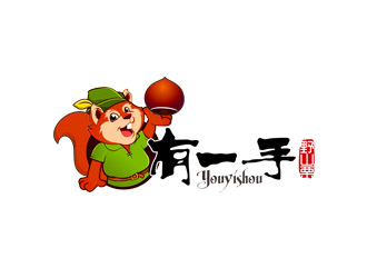 郭庆忠的有一手  野山栗小吃动物卡通logologo设计